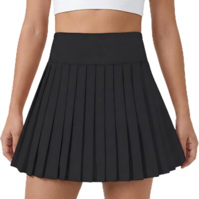 Girls Tennis Skirts with Pockets Liner: High Waisted Pleated Skirt Athletic Sports Skorts Performance Skirts 5-12Y