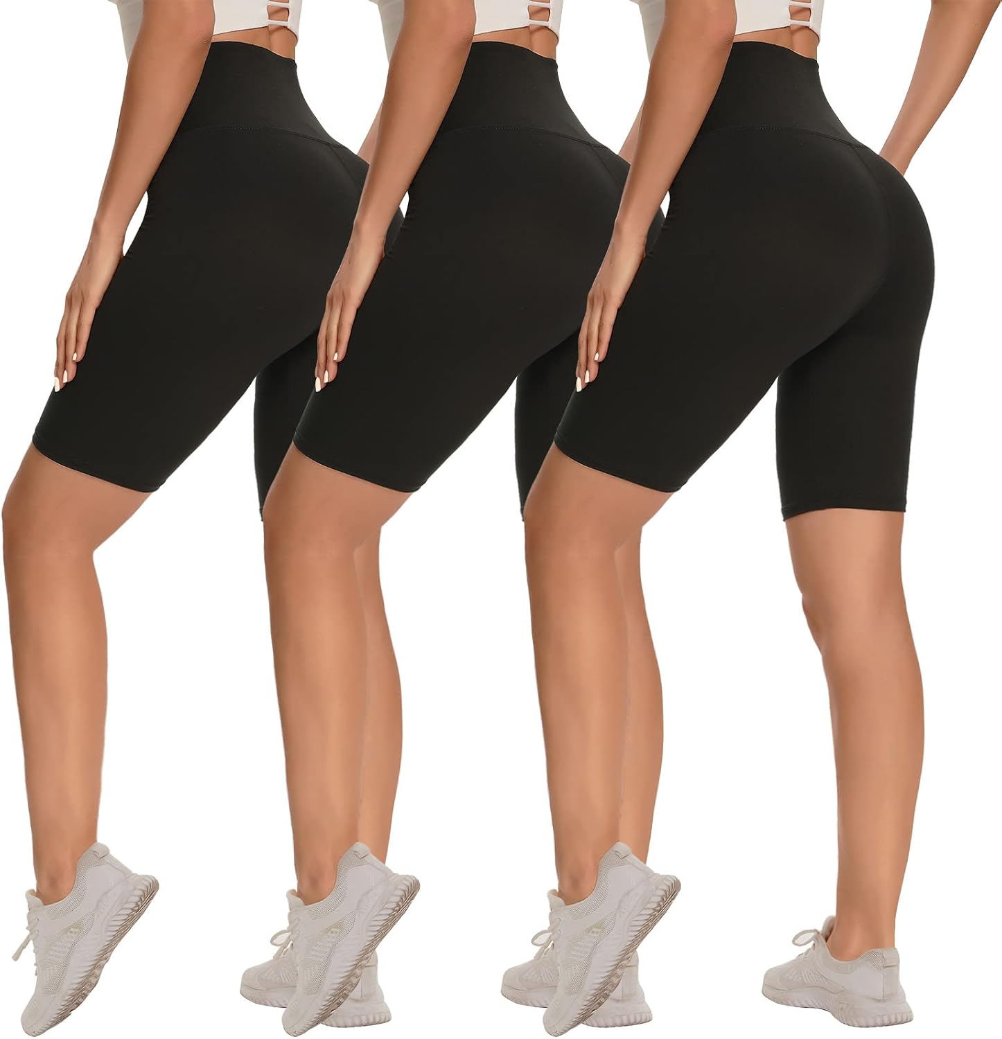 3 Pack Biker Shorts for Women ?C 8"/5" High Waisted Tummy Control Workout Yoga Running Athletic Shorts