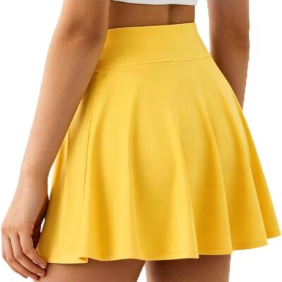 Girls Tennis Skirt with Pockets Athletic Skort Inner Shorts for Golf Running Sports
