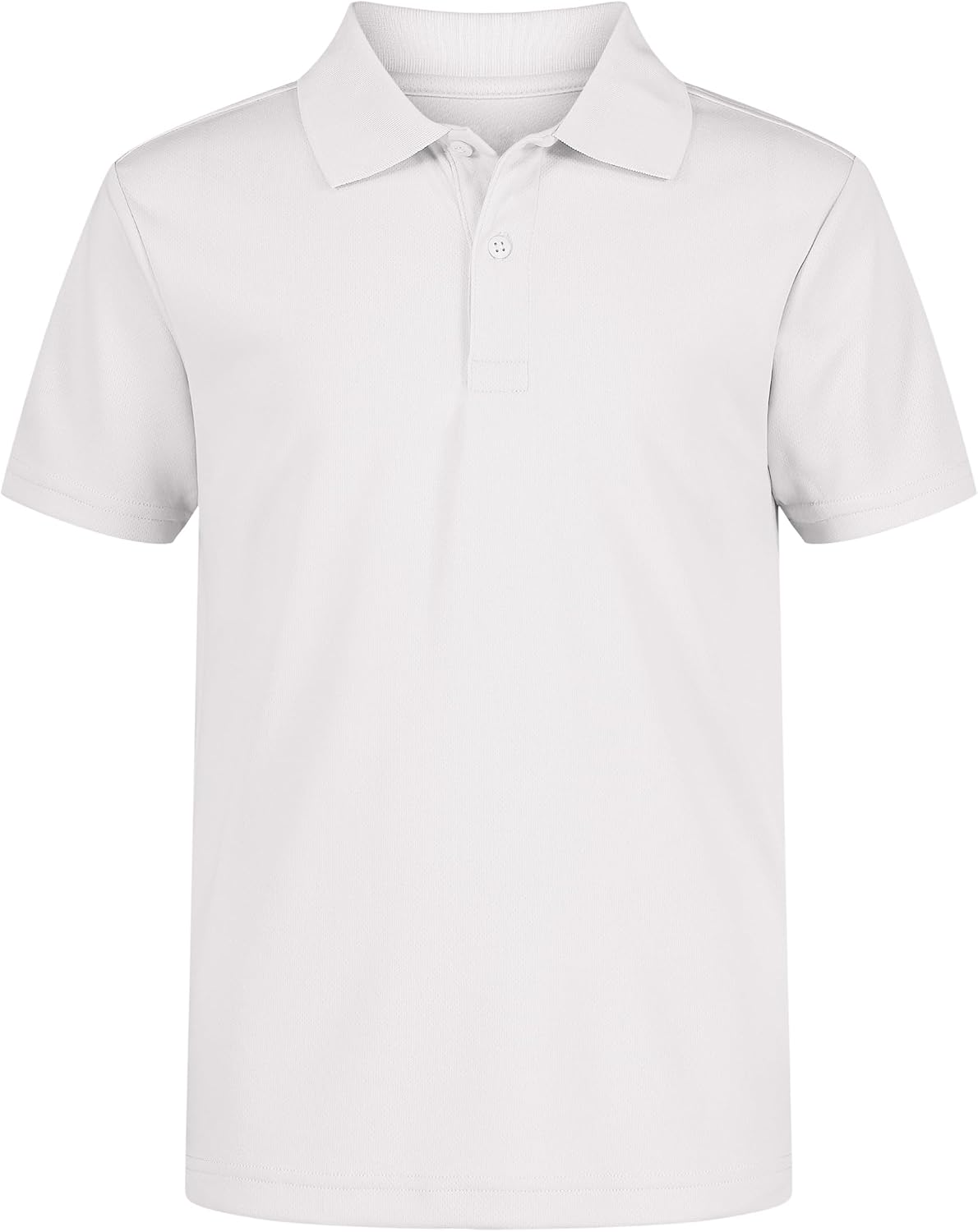 Boy School Uniform Short Sve Polo Shirt, Button Closure, Moisture Wicking Performance Material