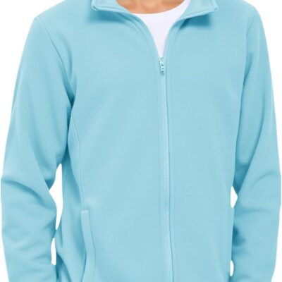 Boys Polar Fce Jacket Kids Full-Zip Lightweight Long Sve Mock Jackets Fall Outwear 5-14 Years