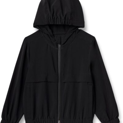 Boys Active Performance Stretch Woven Full-Zip Athletic Hoodie Jacket, Moisture-Wicking, Breathable