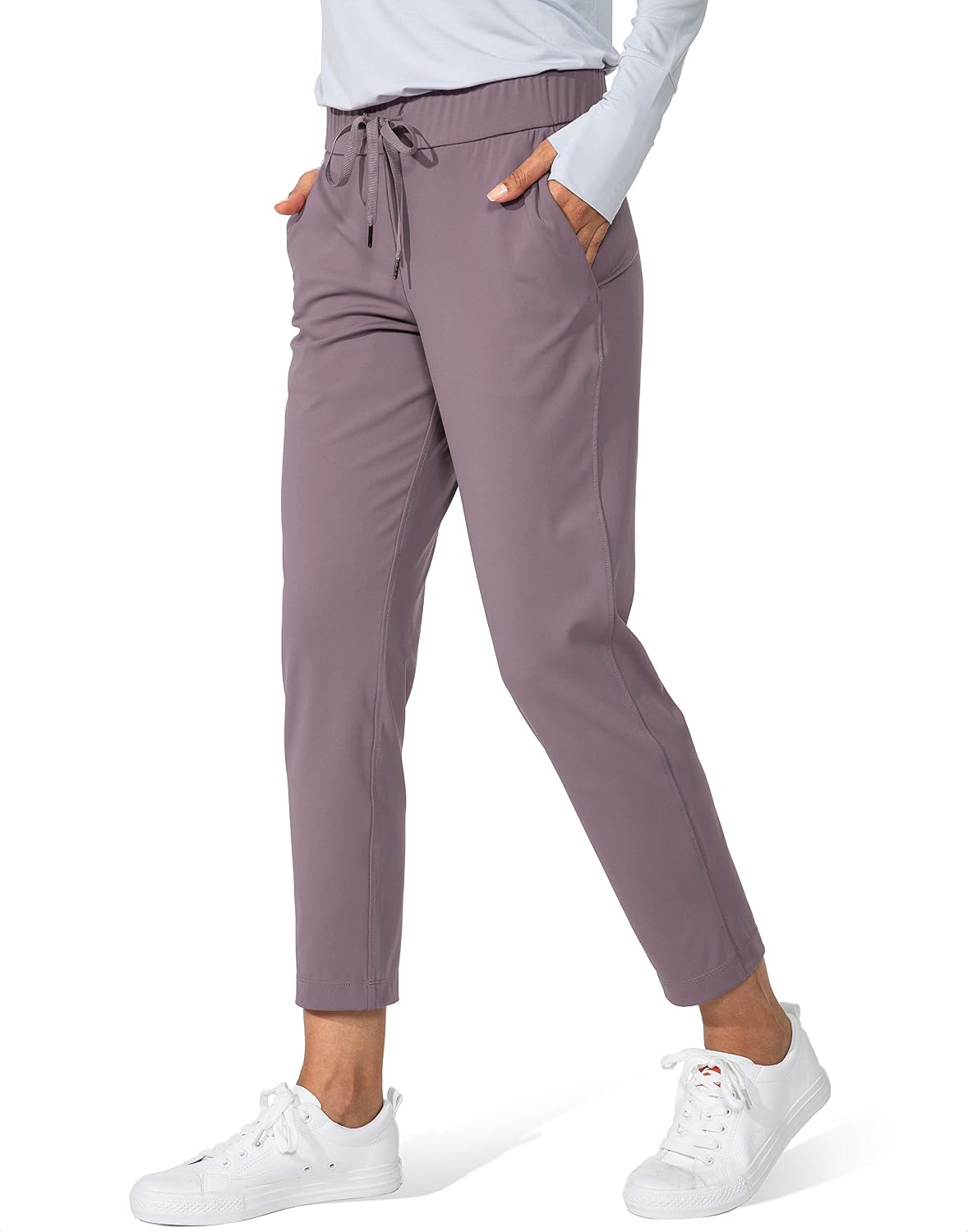 Women Pants with Deep Pockets 7/8 Stretch Ankle Sweatpants for Golf, Athletic, Lounge, Travel, Work