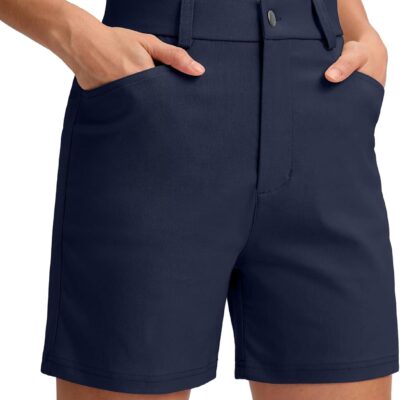 5 Women Golf Shorts Stretchy Lightweight Outdoor Hiking Shorts with Pockets Shorts for Women Casual Summer
