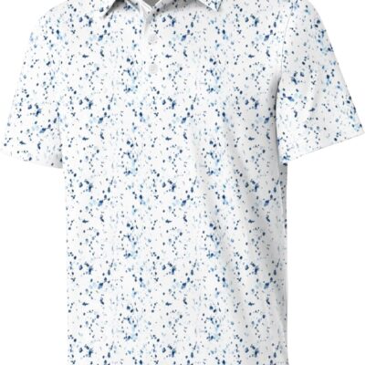 Boys Performance Polo Shirt Short Sve Moisture Wicking Active Casual Print Collared Golf Shirts for Boy Size 5-14