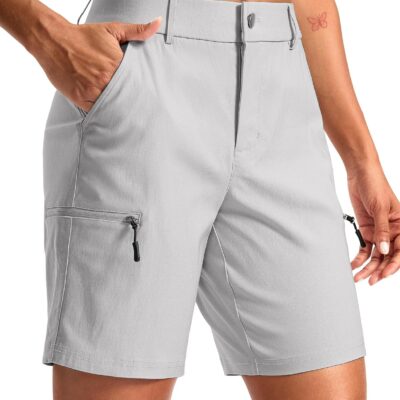 Women 7/9 Hiking Cargo Shorts Quick Dry Lightweight Golf Outdoor Work Summer Travel Shorts with Pockets
