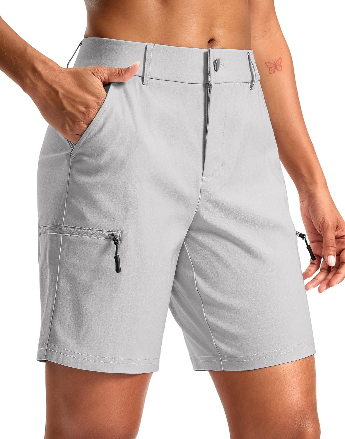 Women 7/9 Hiking Cargo Shorts Quick Dry Lightweight Golf Outdoor Work Summer Travel Shorts with Pockets