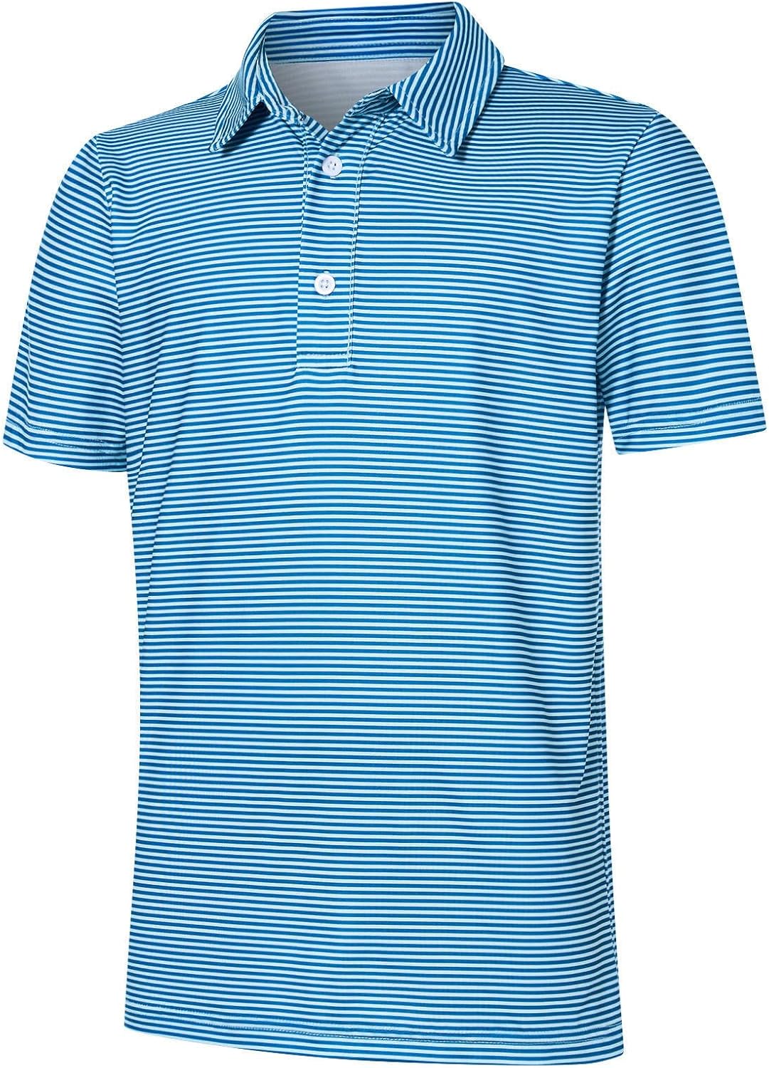 Boys Performance Polo Dry Fit Short Sve Golf Stripe Shirt for Active Casual Size 5-14